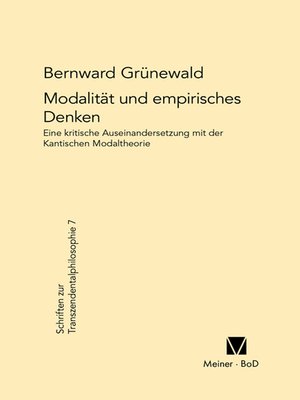 cover image of Modalität und empirisches Denken